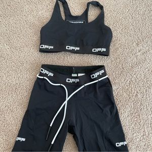 OFF-WHITE sports bra and biker shorts set